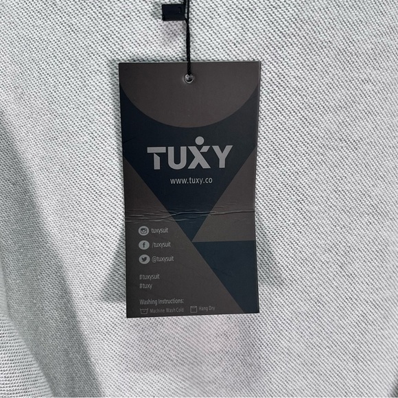 TUXY ‘The Summer Suit’ One-Piece Hooded Jumpsuit Shorts Gray Loungewear L NWT - Picture 10 of 12